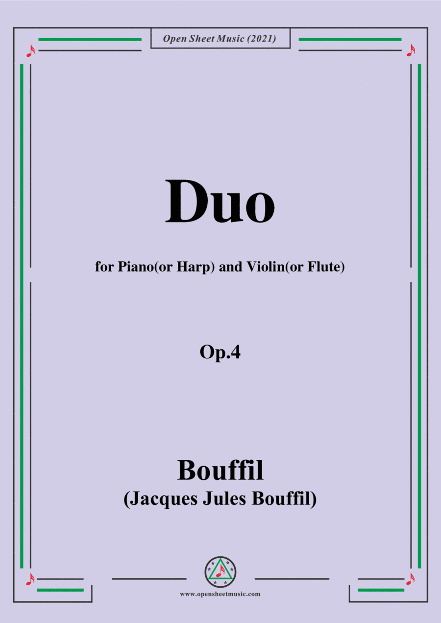 Bouffil-Duo Op.4,for Harp(or Piano) and Violin(or Flute) (arr. MSM)