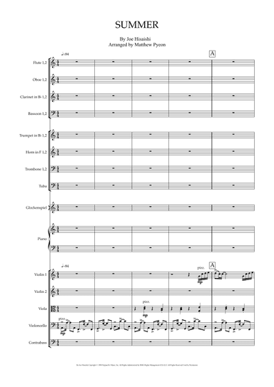 Summer - Score Only (arr. Matthew pyeon)