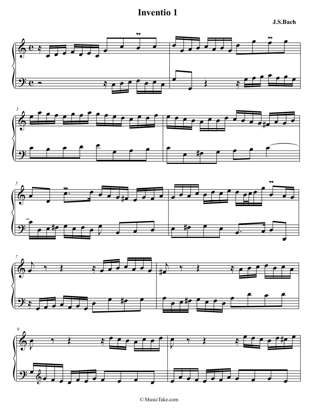 Bach Inventio 1 in C Major (arr. Ben Choupak)