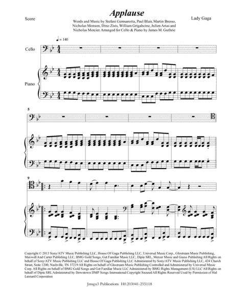Applause (arr. James M. Guthrie, ASCAP)