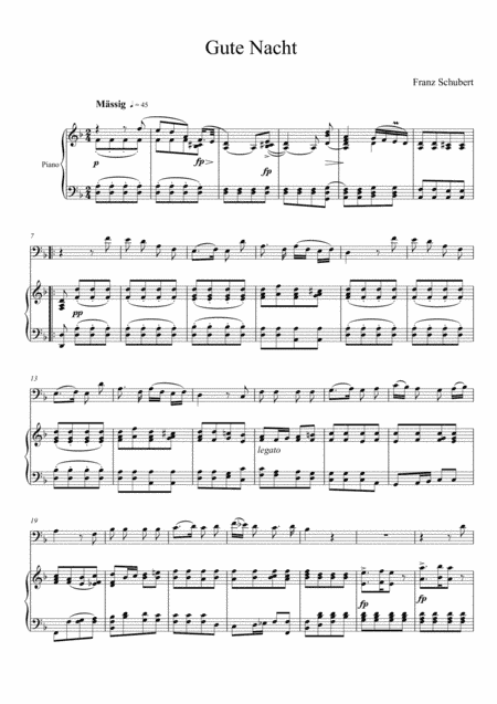 Franz Schubert - Gute Nacht (Violoncello Solo) (arr. André Laitano)