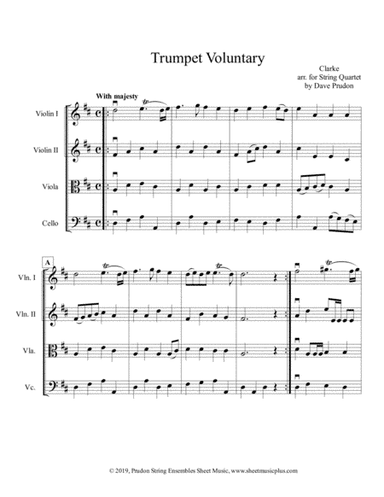 Clarke Trumpet Voluntary for String Quartet (arr. Dave Prudon)