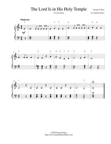 The Lord is in His Holy Temple - for easy piano (arr. Samuel Stokes)