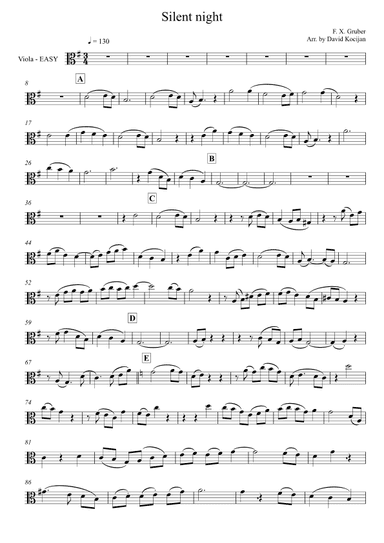 Silent night - viola & guitar instrumental - EASY (arr. David Kocijan)
