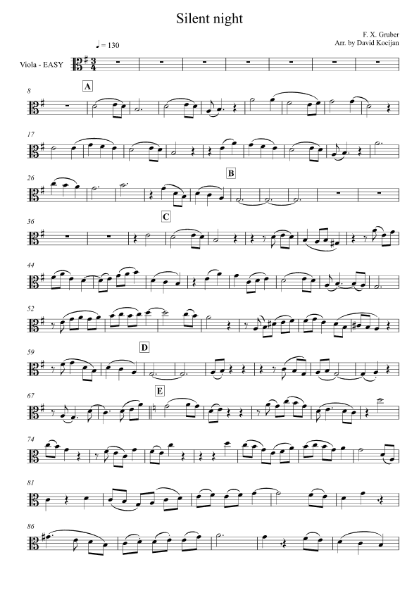 Silent night - viola & guitar instrumental - EASY (arr. David Kocijan)