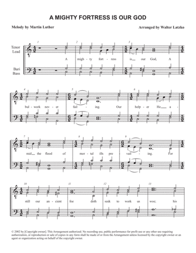 A MIGHTY FORTRESS IS OUR GOD (arr. Walter Latzko)