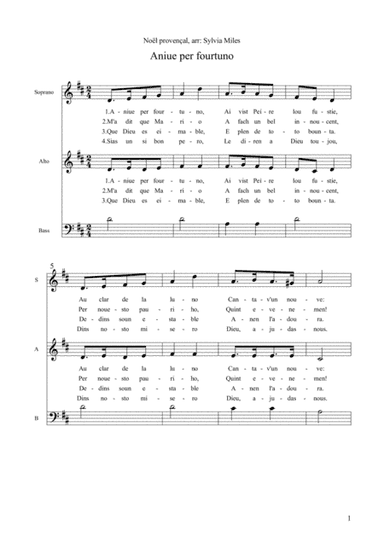 Aniue per fourtuno (arr. Sylvia Miles)