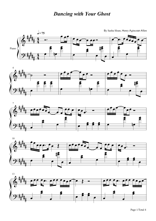 Dancing With Your Ghost (arr. poon)