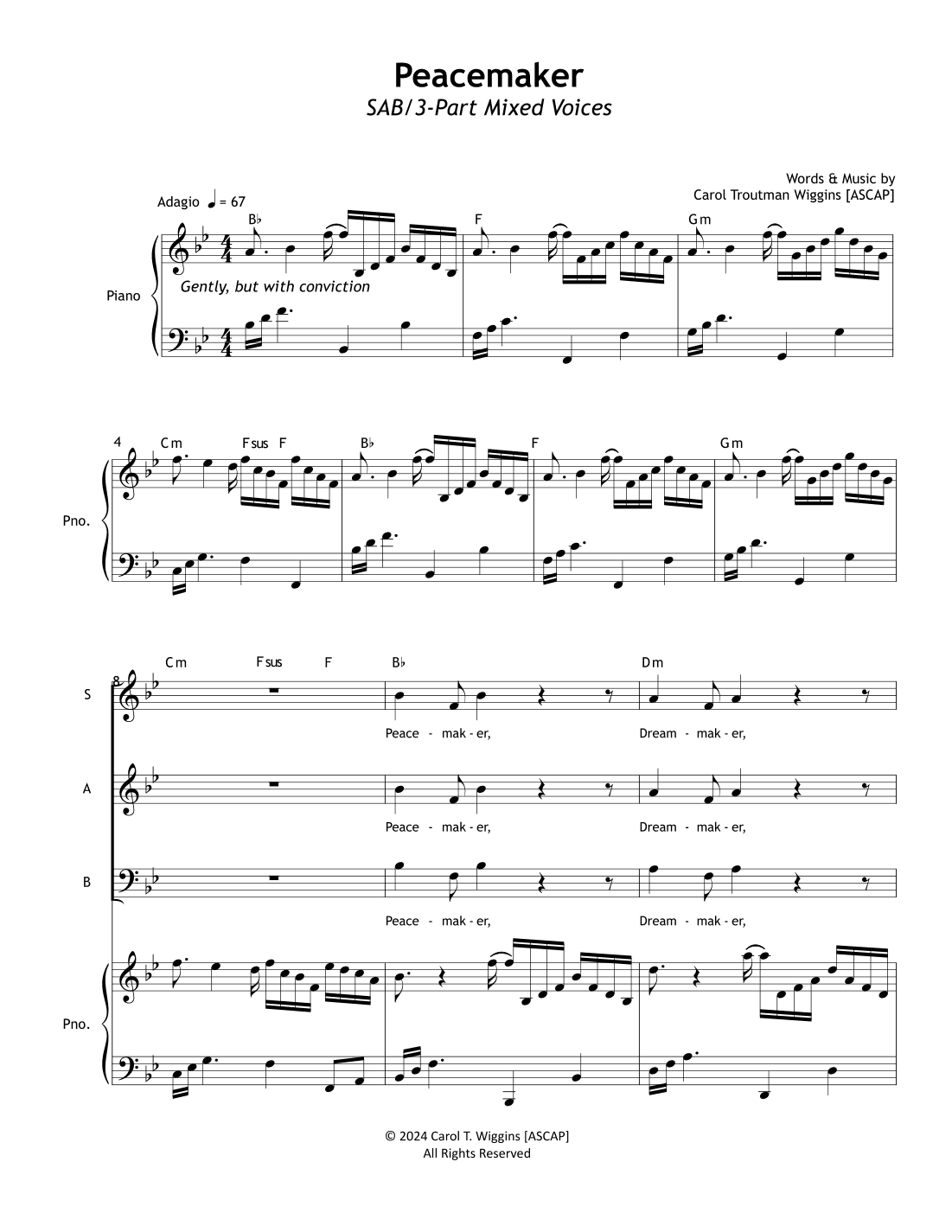 Peacemaker (SAB/3-Part Mixed Voices)