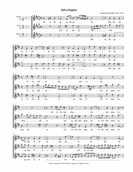 Salve Regina (Metallo) - SAT (arr. Aristotle A. Esguerra)
