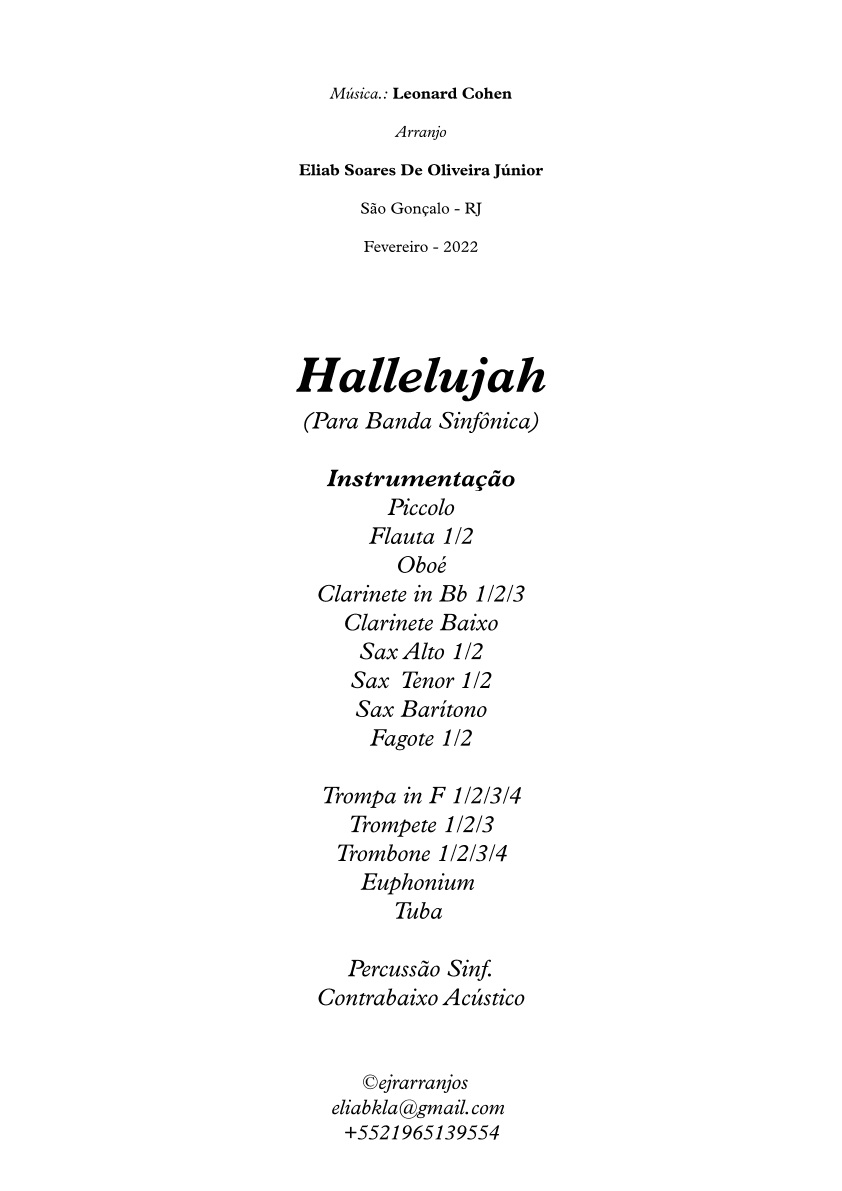 Hallelujah (arr. Arrangement: Eliab Júnior)