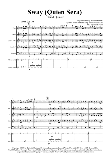 Sway (Quien Sera) (arr. Thomas H. Graf)