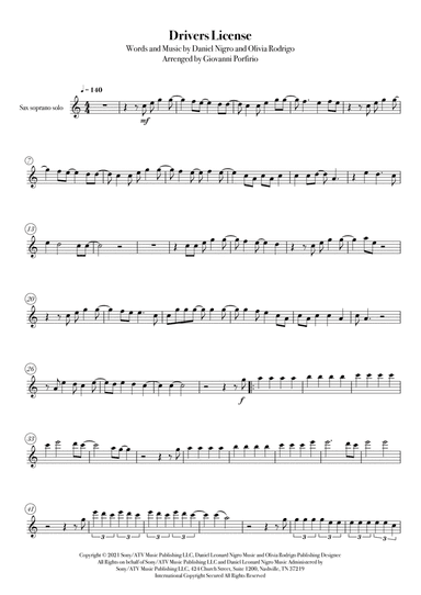 Drivers License (arr. Giovanni Porfirio)