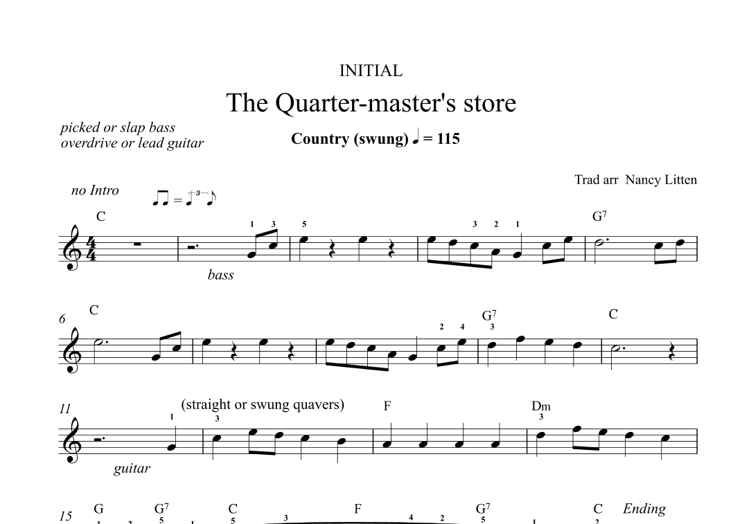 The Quarter Master's Store (arr. Nancy Litten)