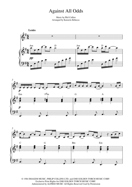Against All Odds (take A Look At Me Now) (arr. Kaiserin Rebecca)