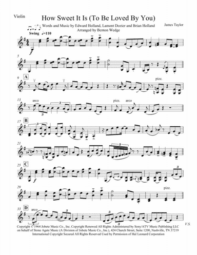 How Sweet It Is (To Be Loved By You) (arr. Benton Wedge)
