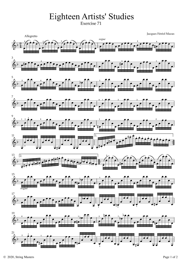 Mazas 75 Melodious & Progressive Studies Op 36, Book 3, No.71 (arr. String Masters)