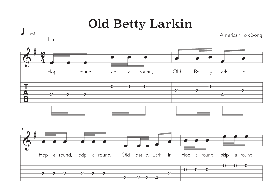 Old Betty Larkin (arr. Riverside Guitar School)