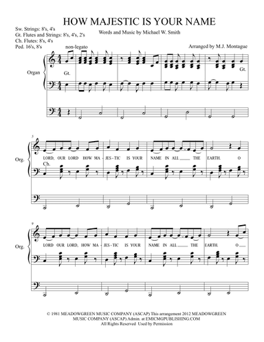 How Majestic Is Your Name (arr. M.J. Montague)