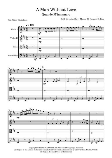 A Man Without Love (quando M'innamoro) (arr. Victor Magalhães)