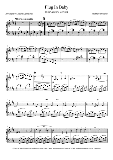 Plug In Baby (arr. Adam Kempshall)