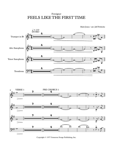 Feels Like The First Time (arr. Jeff Perholtz)