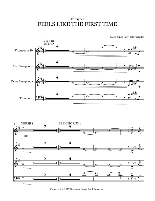 Feels Like The First Time (arr. Jeff Perholtz)