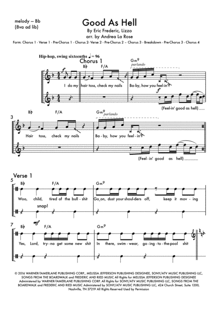 Good As Hell (arr. Andrea La Rose)