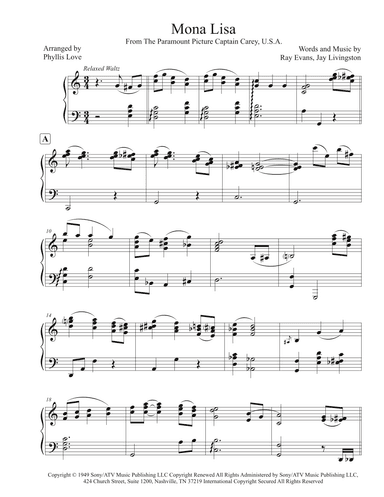 Mona Lisa (arr. Phyllis Love)