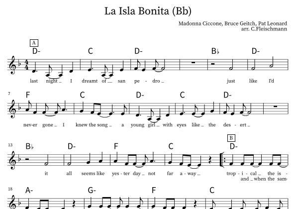 La Isla Bonita (arr. Christoph Fleischmann)