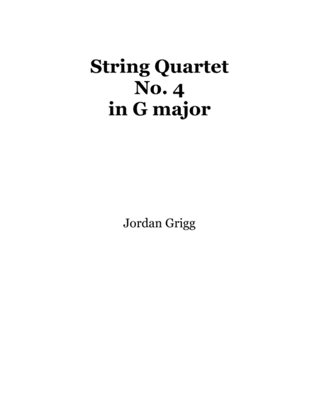 String Quartet No.4 in G major