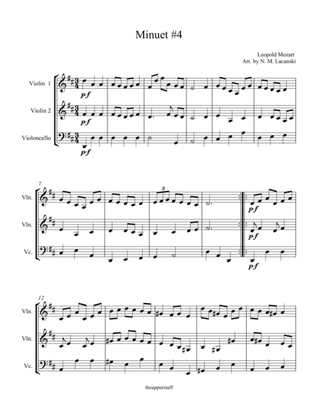 Minuet #4 (arr. Nick Lacanski)