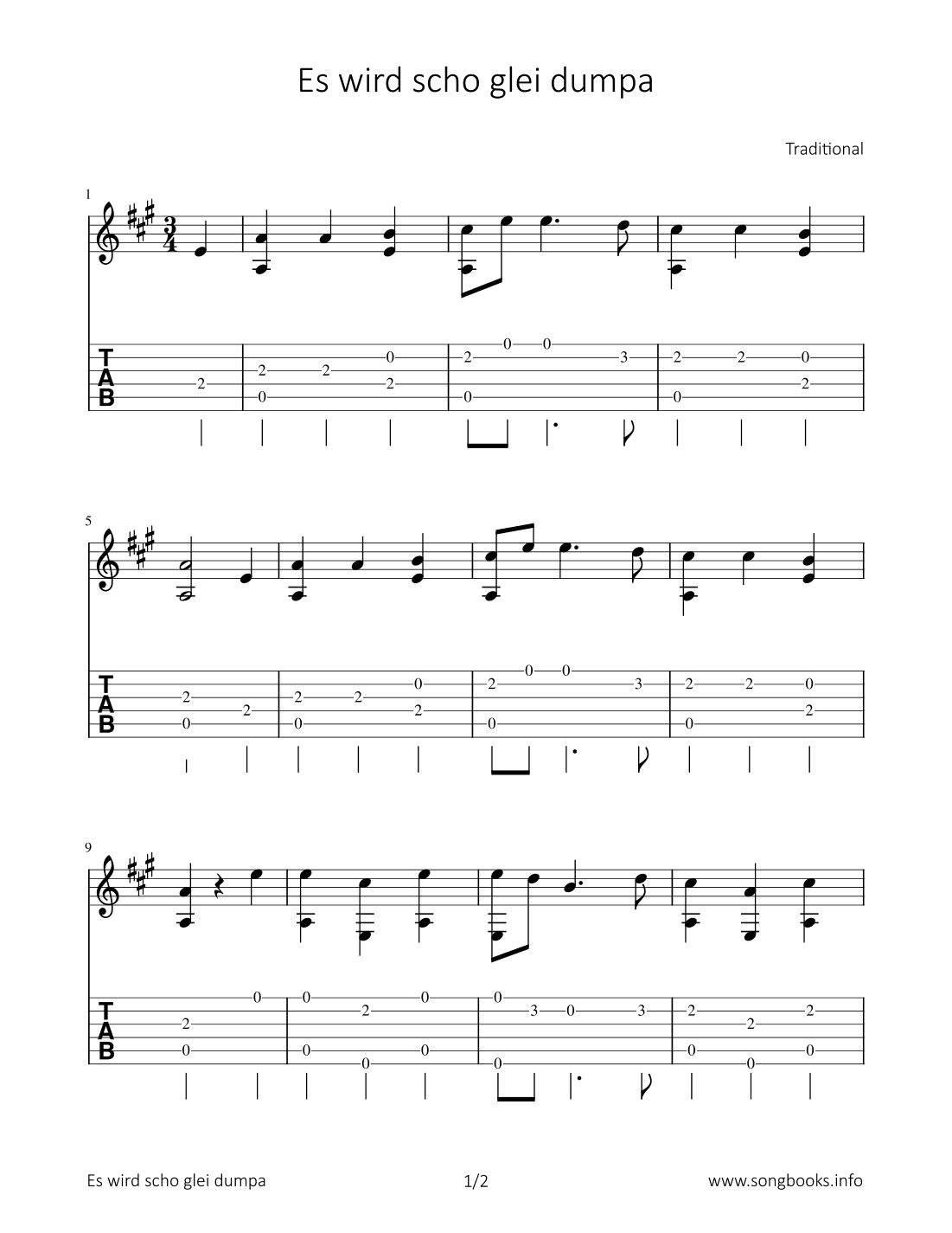 Es wird scho glei dumpa (arr. Bettina Schipp)