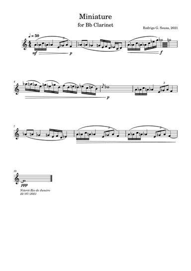 Miniature (for Bb Clarinet)