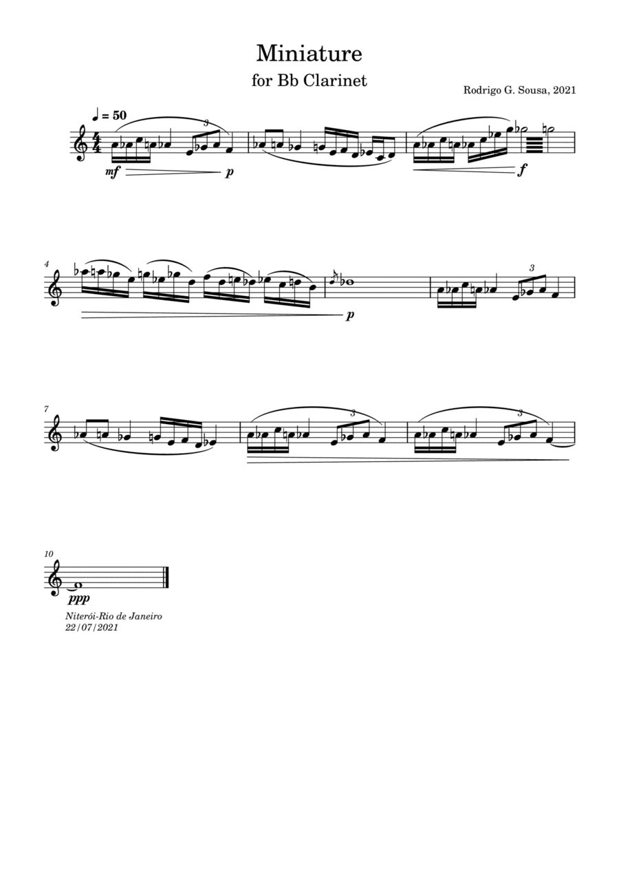 Miniature (for Bb Clarinet)