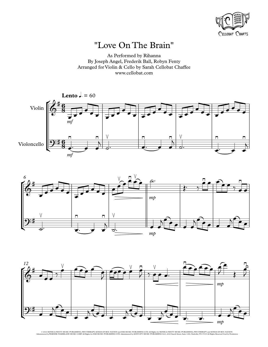 Love On The Brain (arr. Sarah Cellobat Chaffee)