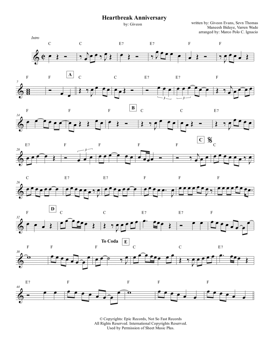 Heartbreak Anniversary (arr. Marco Polo C. Ignacio)