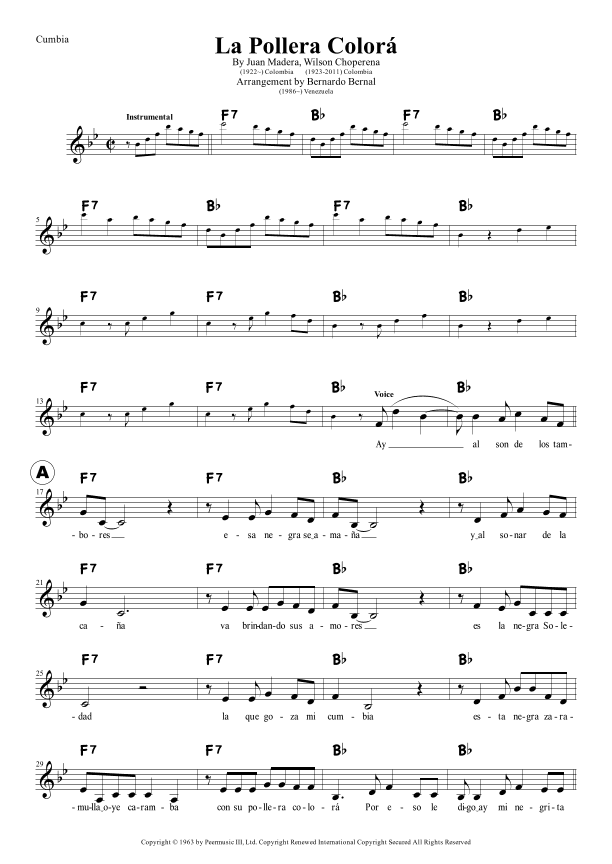La Pollera Colorá (arr. Bernardo Bernal Hidalgo)
