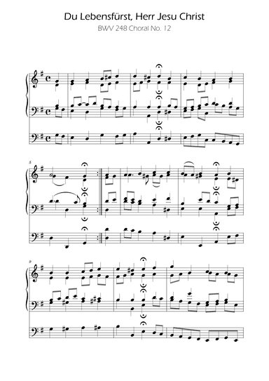 Du Lebensfürst, Herr Jesu Christ -BWV 248 - Choral No. 12 (arr. Ygor Nunes)