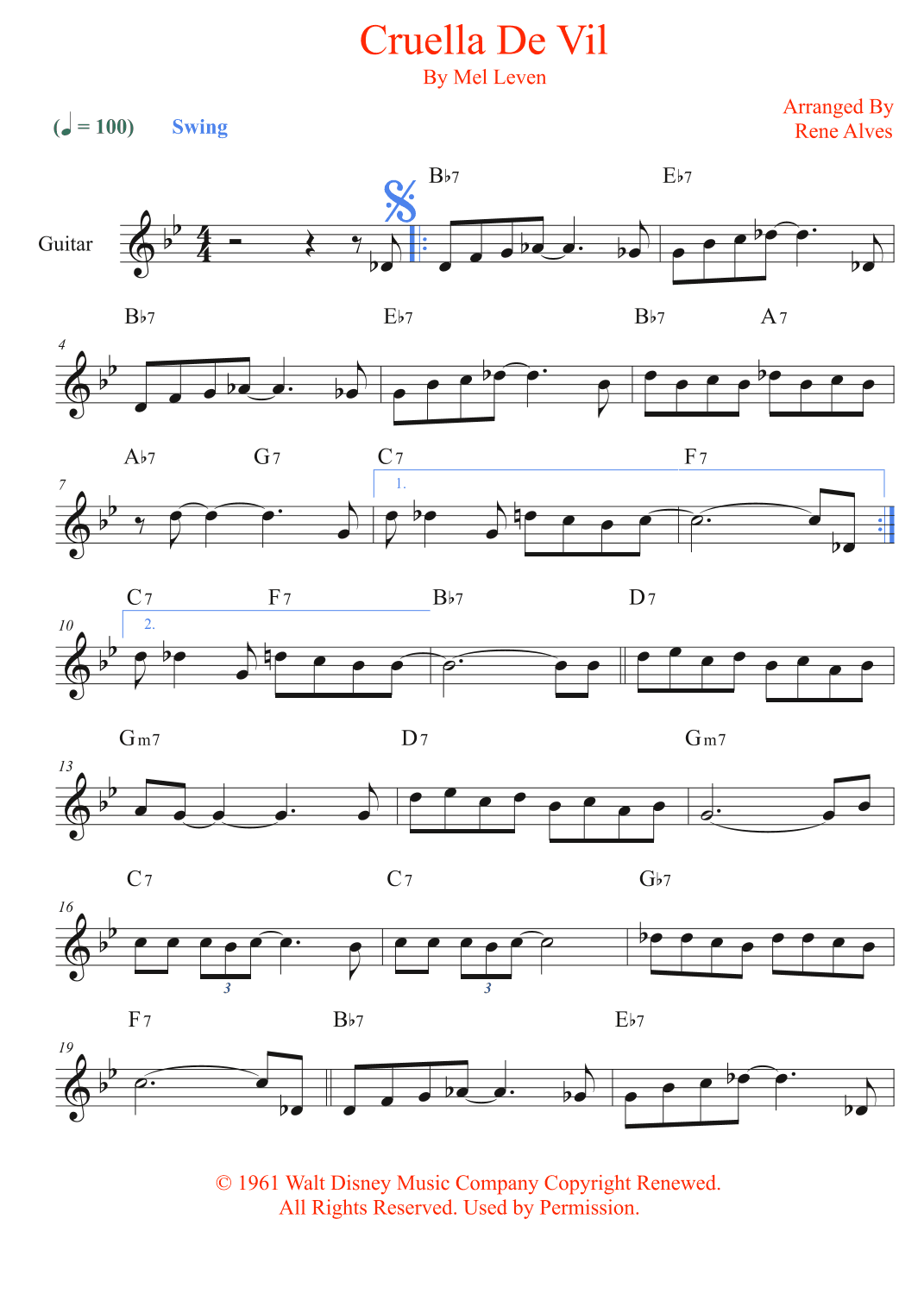 Cruella De Vil (arr. Rene Alves)