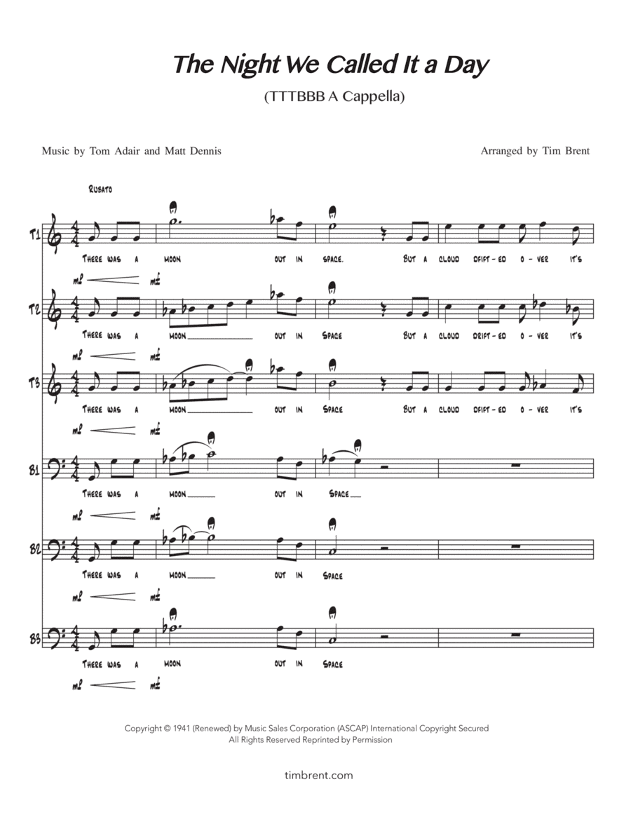 The Night We Called It A Day (arr. Tim Brent)