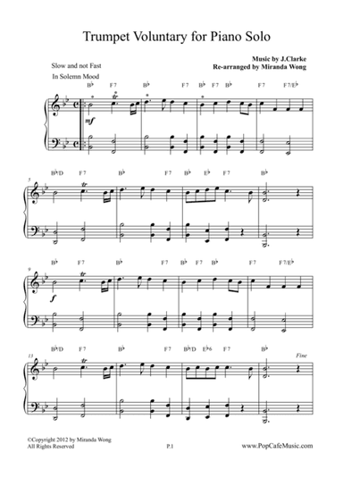 Trumpet Voluntary / The Prince of Denmark's March (Piano) (arr. Miranda Wong)