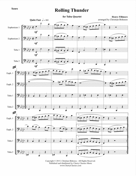 Rolling Thunder "Screamer" March for Tuba Quartet (arr. Birkness, Christian)