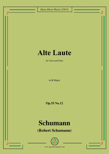 Schumann-Alte Laute,Op.35 No.12,in B Major (arr. Open Cloud)