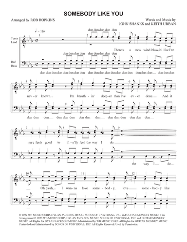 Somebody Like You (arr. Rob Hopkins)