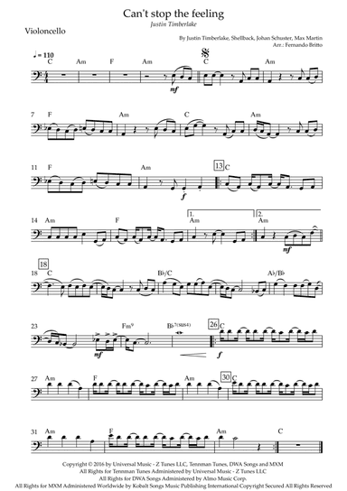 Can't Stop The Feeling! (arr. Fernando Britto)