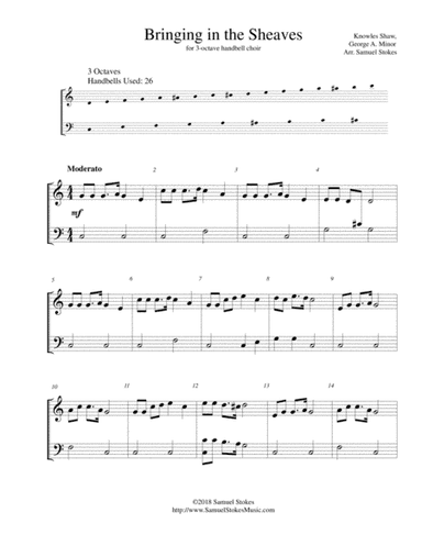 Bringing in the Sheaves - for 3-octave handbell choir (arr. Samuel Stokes)