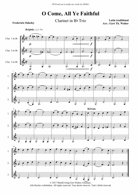 O Come, All Ye Faithful (arr. Gert Th. Walter)