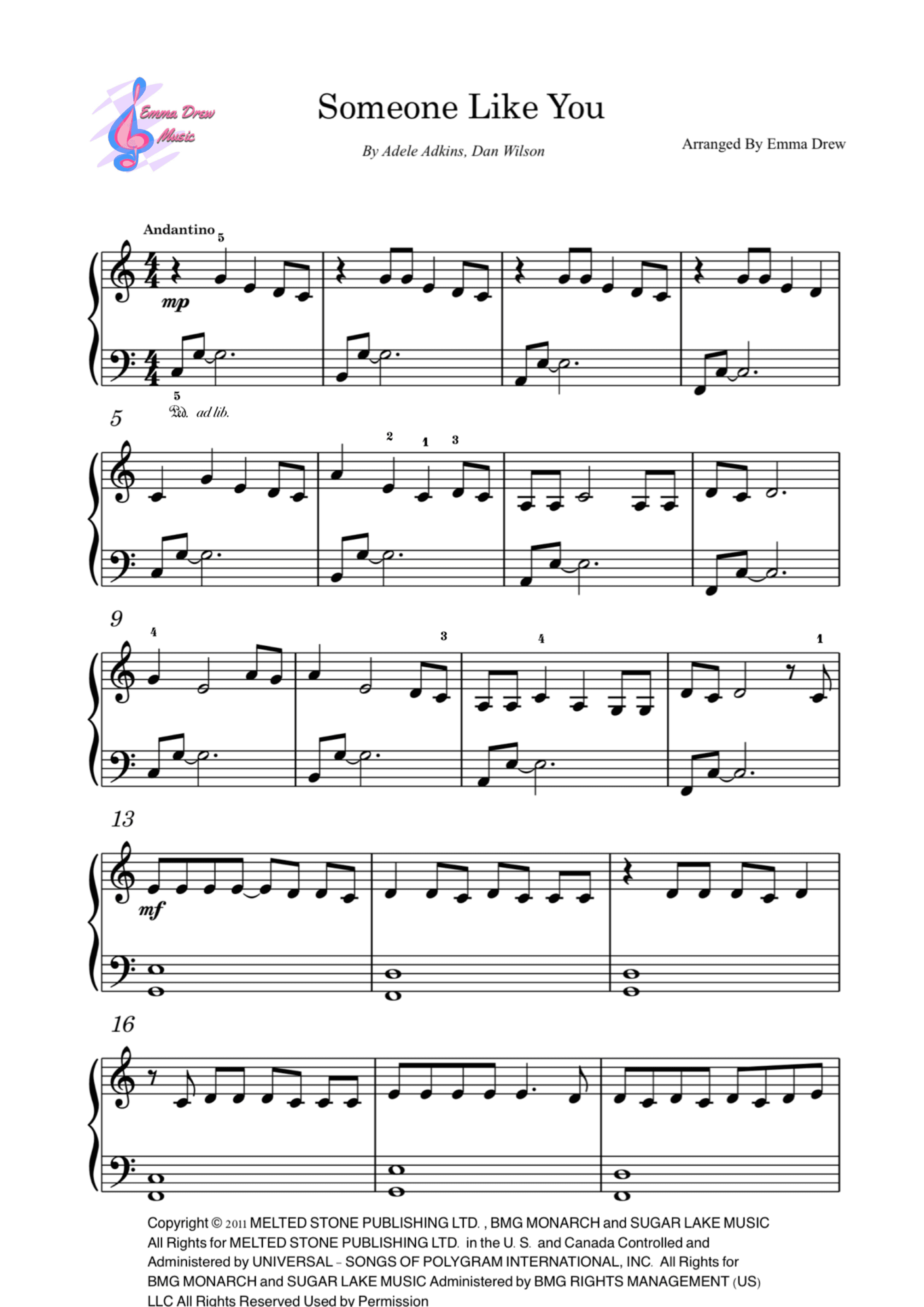 Someone Like You (arr. Emma Drew)