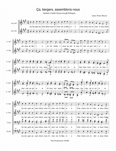 Ça, bergers, assemblons nous (arr. Pierre Massie)